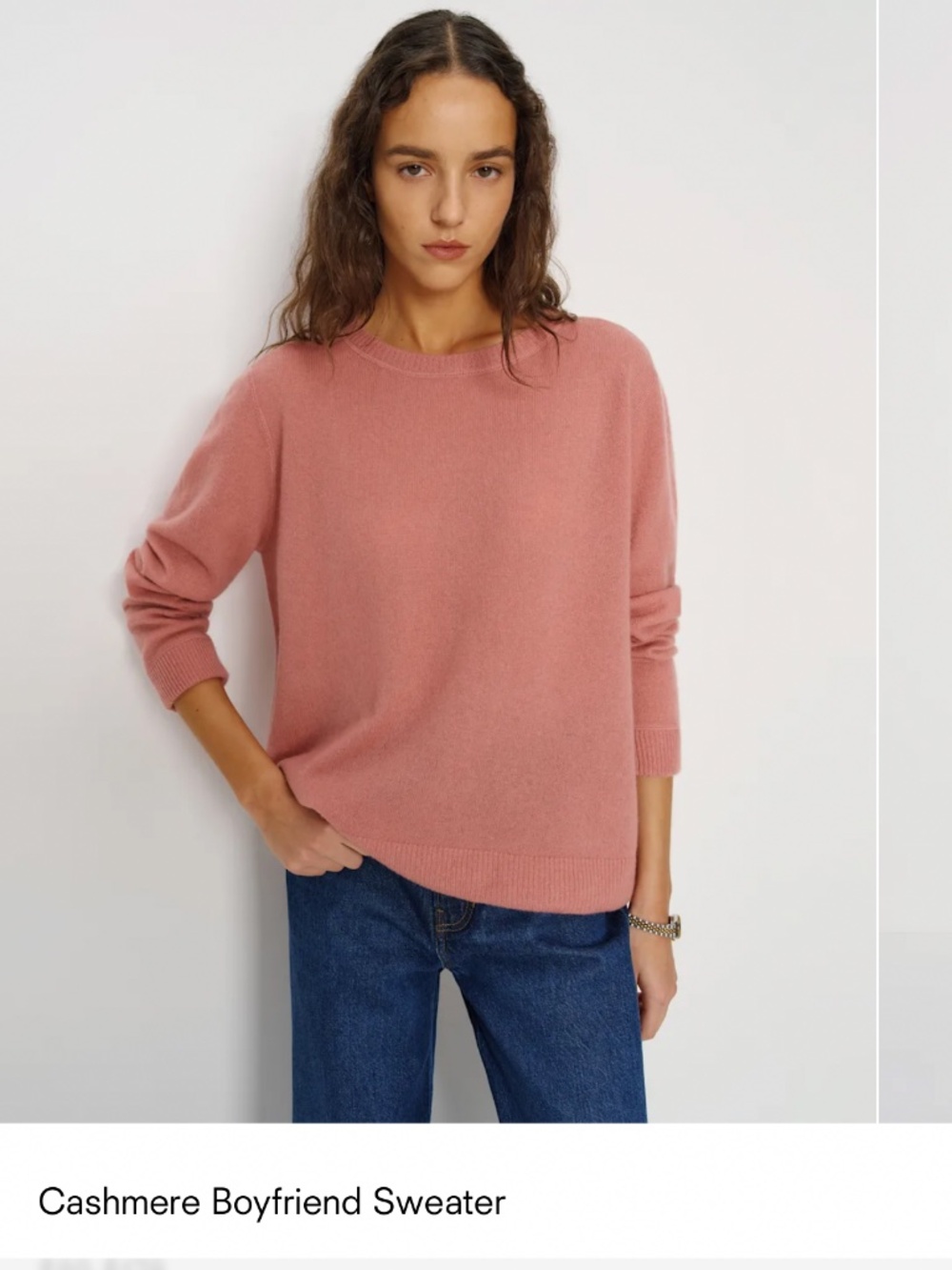 NWT Reformation Cashmere Boyfriend Sweater Dried Rose - Size XL